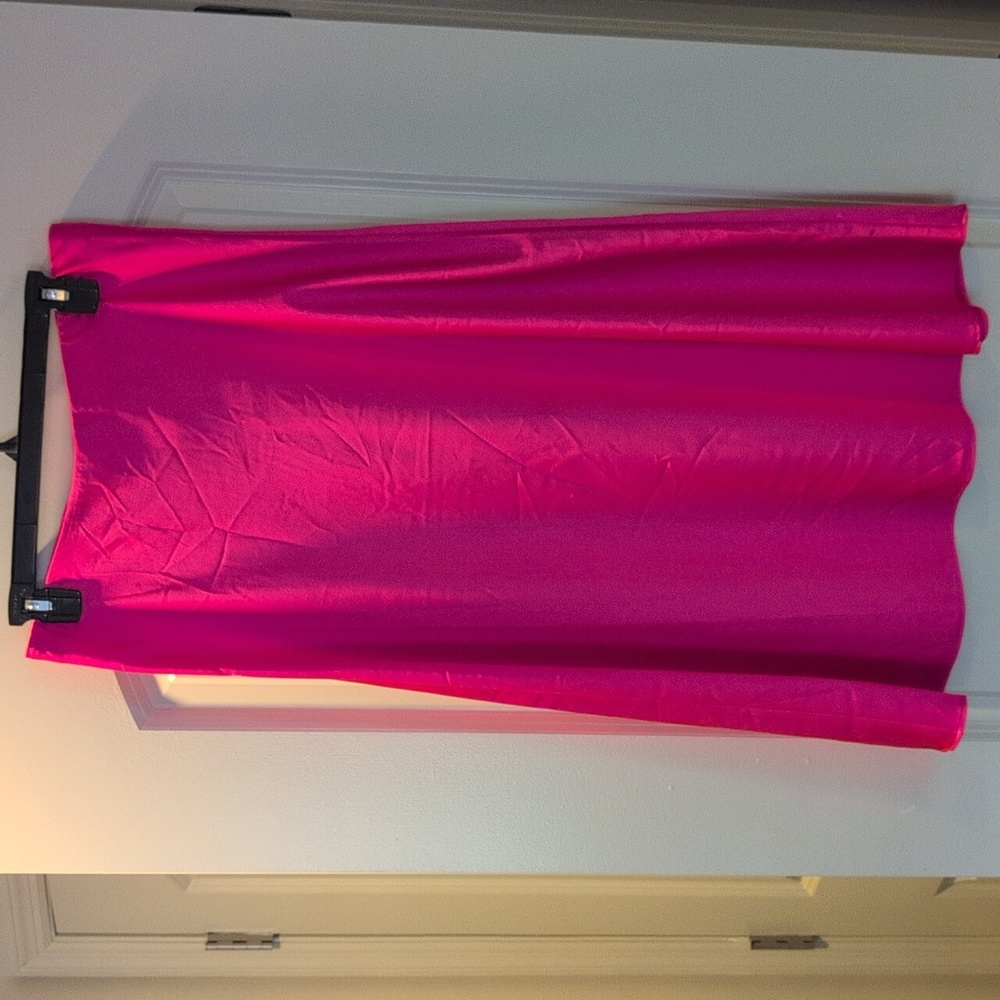J. Crew hot pink satin skirt